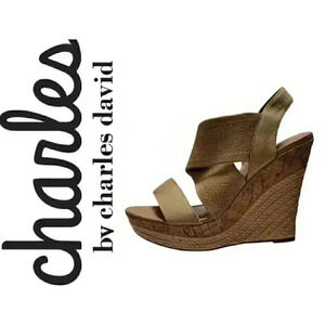 Charles By Charles David Women's Lupita Platform Cork Wedge Sandals